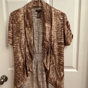 Multiples Brown Textured Women's Cardigan